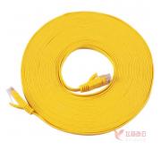 山泽（SAMZHE）SZ-608YL 超六类千兆超扁网线 黄色（镀金头）8米