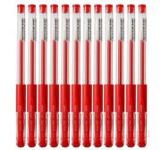 得力(DELI) 6601 盒装0.5MM经济实用型中性笔 红色 12支/盒