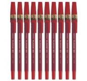 ZEBRA 斑马 R-8000 安全圆珠笔 原子笔 学生用笔 橡胶杆原子笔 0.7mm 10支装红色