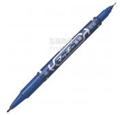 斑马Zebra极细记号笔MO-120-MC油性记号笔（小双头记号笔）速干耐水记号笔1支装 蓝色