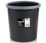 得力(deli)9555 带压圈耐用圆纸篓/清洁桶/垃圾桶 中号 黑色、灰色随机
