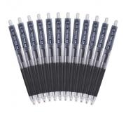 晨光（M&G） 精英E01中性笔按动子弹头签字笔水性笔学生0.5mm12支黑色 AGP89703 